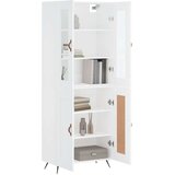 vidaXL Visoka omara bela 69,5x34x180 cm inženirski les | Shoptok.si