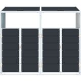 vidaXL Koš za smeti na kolesih za dvojne koše antracit 144x81x113 cm | Shoptok.si