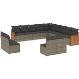  13-dijelni set vrtnih sofa od poliratana s jastucima sivi | shoptok.hr