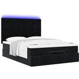  Ottoman krevet s madracima i LED diodama crni 140x200 cm baršun | shoptok.hr