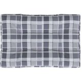  Blazina za kavč iz palet siv karo vzorec 120x80x12 cm, (20623508) | Shoptok.si