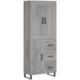 Maison Chic Visoka Komoda - Predalnik siva sonoma 69,5x34x180 cm inženirski les, (21719384) | Shoptok.si