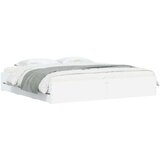 vidaXL Posteljni okvir s predali bel 160x200 cm inženirski les | Shoptok.si