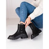 SHELOVET Black women's daggers on black sole Cijene