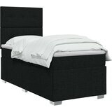  LED okvir za krevet s madracem Crna 90 x 200 cm Tkanina | shoptok.hr