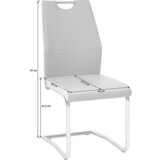 CARRYHOME nihajni stol, kovina, tekstil siva, bela, barve kroma | Shoptok.si