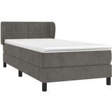 Box spring postelja z vzmetnico temno siva 80x200 cm žamet, (20724551) | Shoptok.si