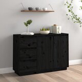 vidaXL Komoda crna 111 x 34 x 75 cm od masivne borovine Cijene