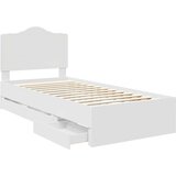  Krevetna konstrukcija Bijeli 75 x 190 cm Inženjersko Drvo | shoptok.hr