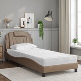  Krevet Viana s madracem boja cappuccina 90 x 200 cm od umjetne kože Slike
