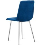 KARA stolica - tamnoplavi baršun / kromirane noge x 4 | shoptok.hr