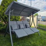  Baštenska ljuljaška trosed C1253, 200x115x168cm, Siva | Eponuda.com