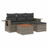Maison Chic Seti vrtnega pohištva - Vrtna garnitura - Vrtni pohištvo set 5-delna z blazinami siv poli ratan, (21813744) | Shoptok.si