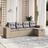 vidaXL 5-dijelni set vrtnih sofa s jastucima bež od poliratana Cijene