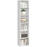 Songmics Knjigarna 3 Predelki 24x30.2x160.7 cm Bela, (5000250133) Cene