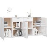 vidaXL Komoda visok sijaj bela 160x36x75 cm iverna plošča | Shoptok.si
