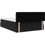 vidaXL Otomanska postelja z vzmetnico črna 140x190 cm žamet | Shoptok.si