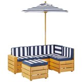 Bessagi Kids Otroška Vrtna Garnitura Daisy, Modra, Bela, S Senčnikom | Shoptok.si
