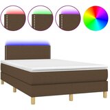  Krevet s oprugama i madracem LED tamnosmeđi 120x190 cm tkanina | shoptok.hr