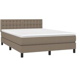  s oprugama i madracem smeđesivi 140 x 190 cm od tkanine | shoptok.hr
