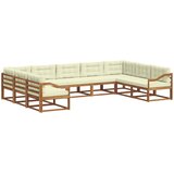  Set vanjskih sofa 9 kom. Prirodna i krem Smeđa 404 x 245,5 x 73 cm | shoptok.hr