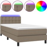Maison Chic Box spring postelja - Vzmetna postelja z vzmetnico LED taupe 90x200 cm blago SL2485, (21900463) | Shoptok.si