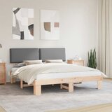  Krevetni okvir s tapiciranim uzglavljem Svijetlo siva | shoptok.hr