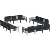 vidaXL Vrtna sedežna garnitura 12 pcs Antracitna Jeklo | Shoptok.si