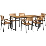 Vrtna garnitura - 7-dijelni vrtni blagovaonski set od bagremovog drva i metala - Dužina stola 180 cm 6 | shoptok.hr