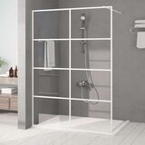 Pregrada za tuš bela 140x195 cm prozorno ESG steklo, (21047619) | Shoptok.si