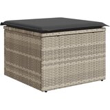  Vrtni tabure s jastukom svijetlosivi 55x55x37 cm od poliratana | shoptok.hr
