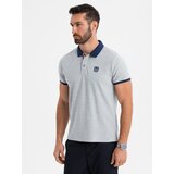 Ombre Men's polo shirt with colorful accents - gray melange | Shoptok.si
