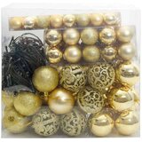 vidaXL set božićnih ukrasnih kuglica 120 pcs zlatno plastika | shoptok.hr