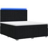  LED okvir za krevet s madracem Crna 180 x 200 cm Tkanina | shoptok.hr
