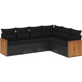  The Living Store Vrtna sedežna garnitura 6-delna z blazinami črna poli ratan - Vrtna Sedežna Garniture, (21453038) | Shoptok.si