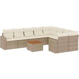  10-dijelni set vrtnih sofa s jastucima bež od poliratana | shoptok.hr