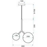 Toolight viseća svjetiljka APP1013-2CP | shoptok.hr