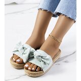 Gemre Green flip-flops with a bow Madelen | Shoptok.si