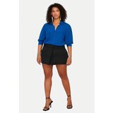 Trendyol Curve Blue Buttoned Regular Cut Woven Plus Size Shirt Cijene