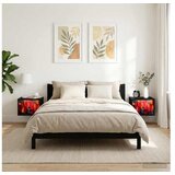 vidaXL Wall-mounted noćni ormarić HEESCH 2 kom. Crni hrast - Crni hrast Tiskanje boja 2 | shoptok.hr