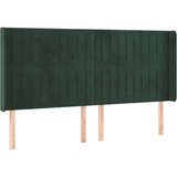  Vzglavje z ušesi temno zeleno 163x16x118/128 cm žamet, (20936212) | Shoptok.si