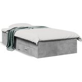 vidaXL Okvir kreveta s ladicama siva boja betona 90 x 190 cm drveni Cijene