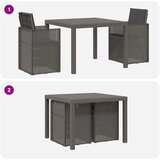  Vrtni set za objed 3 kom. Svjetlosiva i antracit PP | shoptok.hr