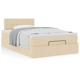 vidaXL Otomanski okvir kreveta s madraca krem 120x190 cm od tkanine | shoptok.hr