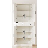  Visoki kuhinjski ormarić s 4 vrata i ladicom te 3 podesive police, bijeli | shoptok.hr