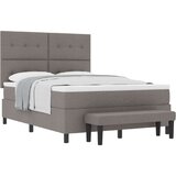  Krevet s kutijom s madracem i klupom Taupe 140x190 cm Tkanina | shoptok.hr