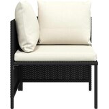  Modularna kutna sofa od poliratana s jastucima crna | shoptok.hr