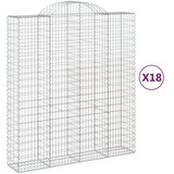  Lučne gabionske košare 18 kom 200x50x220/240 cm pocinčano željezo | shoptok.hr