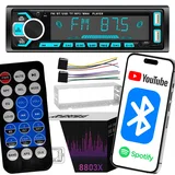  1DIN 12V RGB LCD FM avtoradio 4x60W 2x USB Bluetooth SD + daljinec