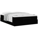  Otomanski krevet s madracem crni 140x200 cm tkanine | shoptok.hr